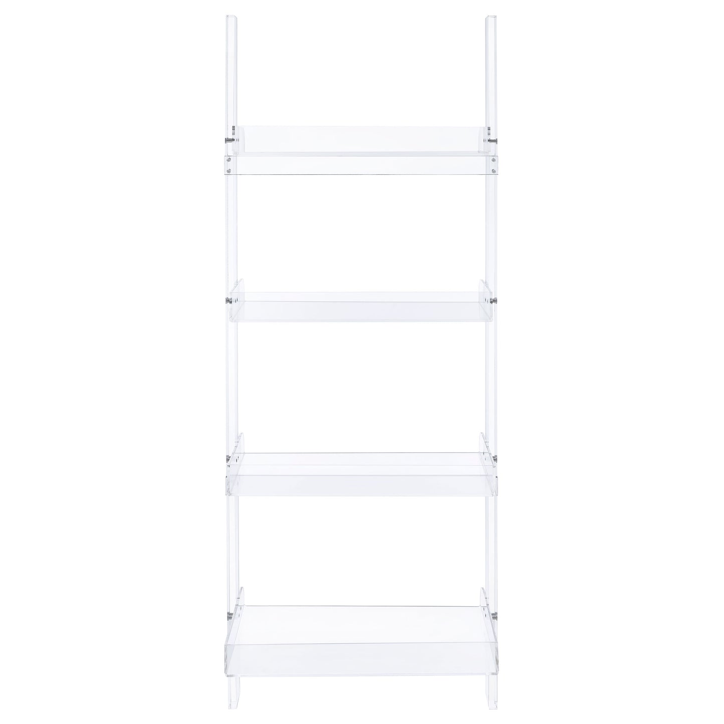 Amaturo 72-inch 4-shelf Acrylic Ladder Bookshelf Clear