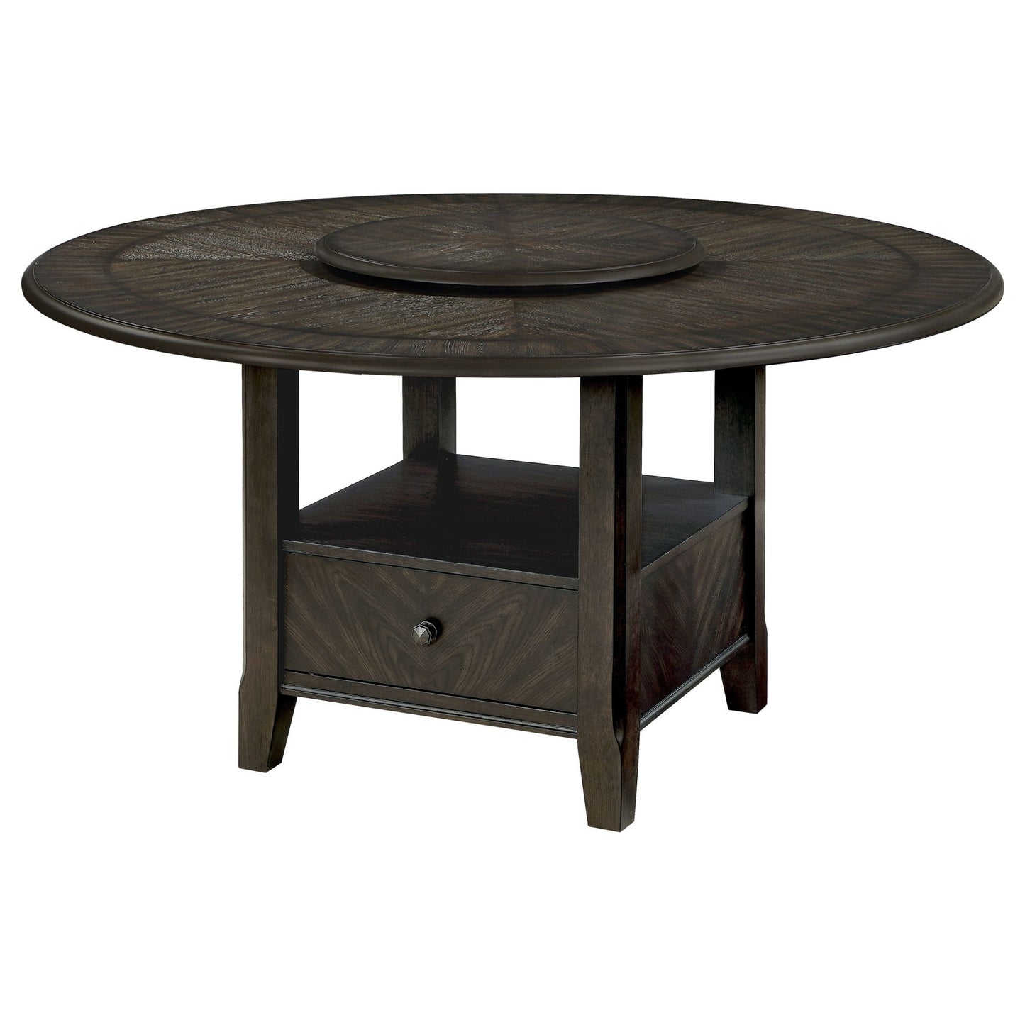 Twyla 5 - piece Round Storage Base Dining Table Set Dark Cocoa - Sonoma Home Furniture
