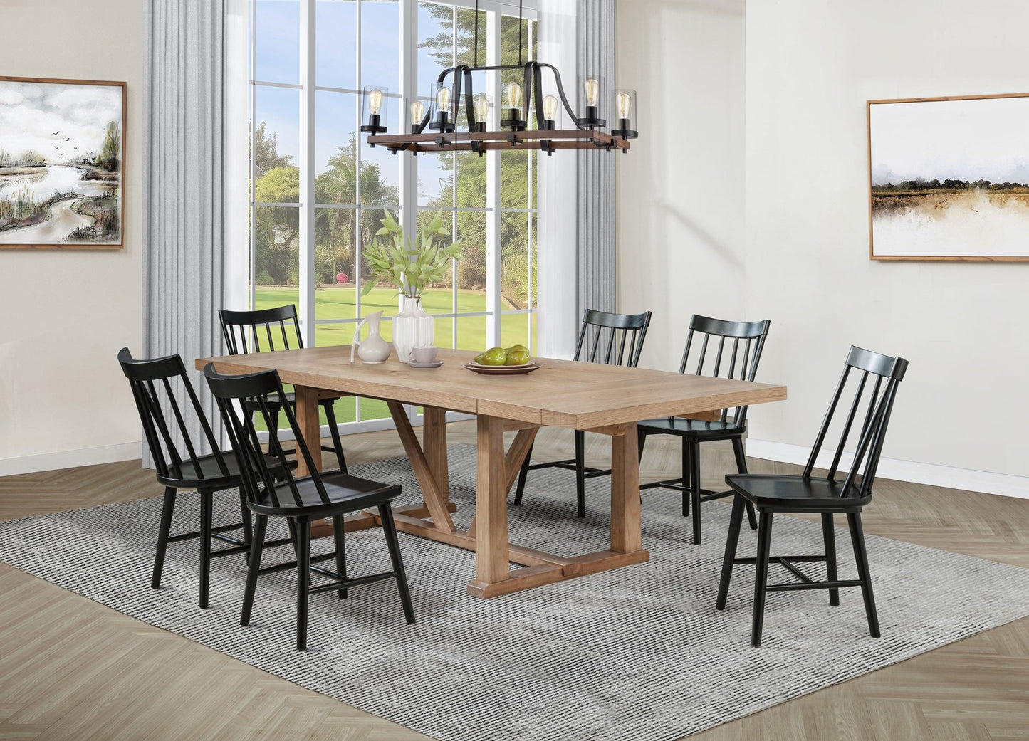 Middleton 7 - piece Extension Leaf Dining Set Brown and Black - Sonoma Home Furniture