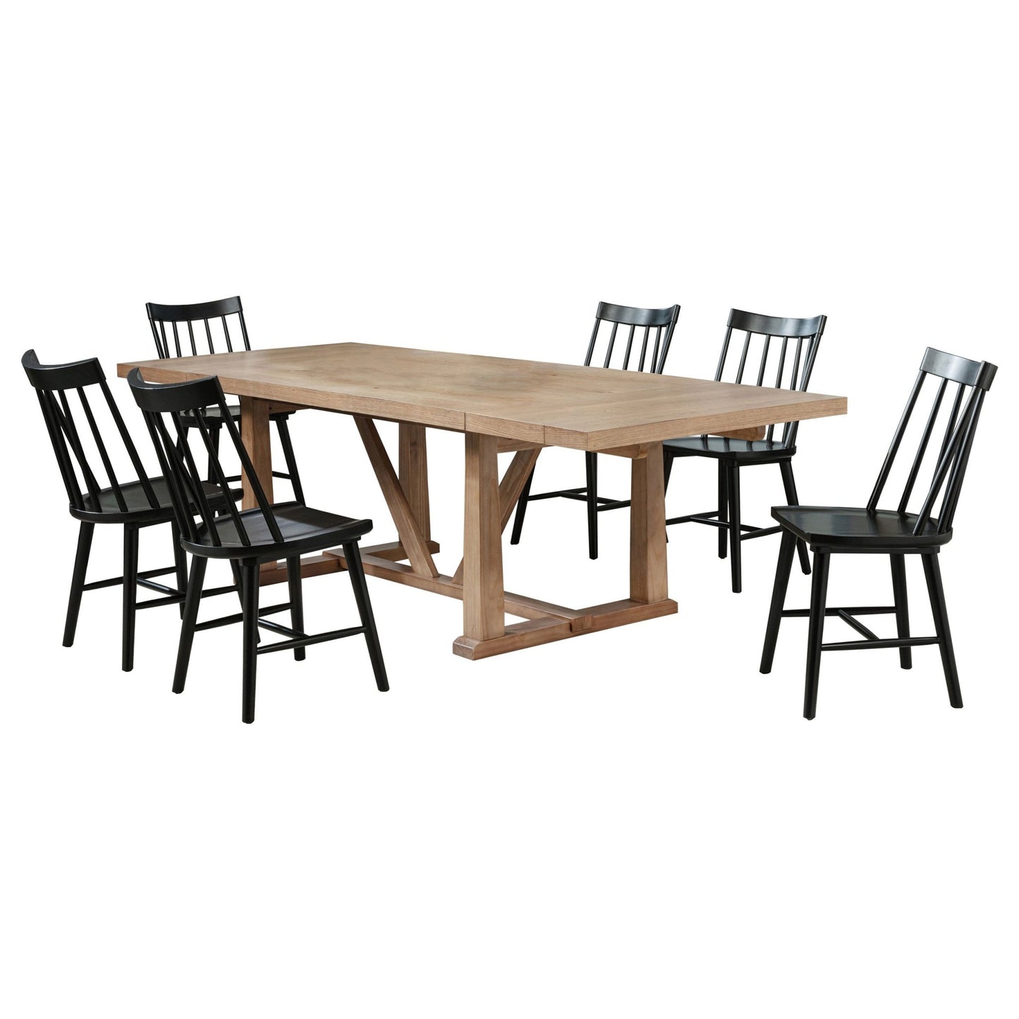 Middleton 7 - piece Extension Leaf Dining Set Brown and Black - Sonoma Home Furniture