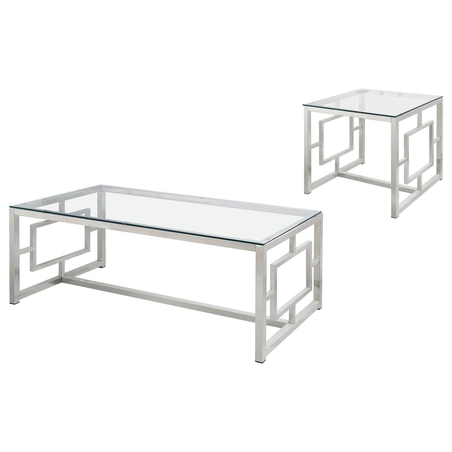 Merced 2 - piece Rectangular Coffee and End Table Set Nickel - Sonoma Home Furniture
