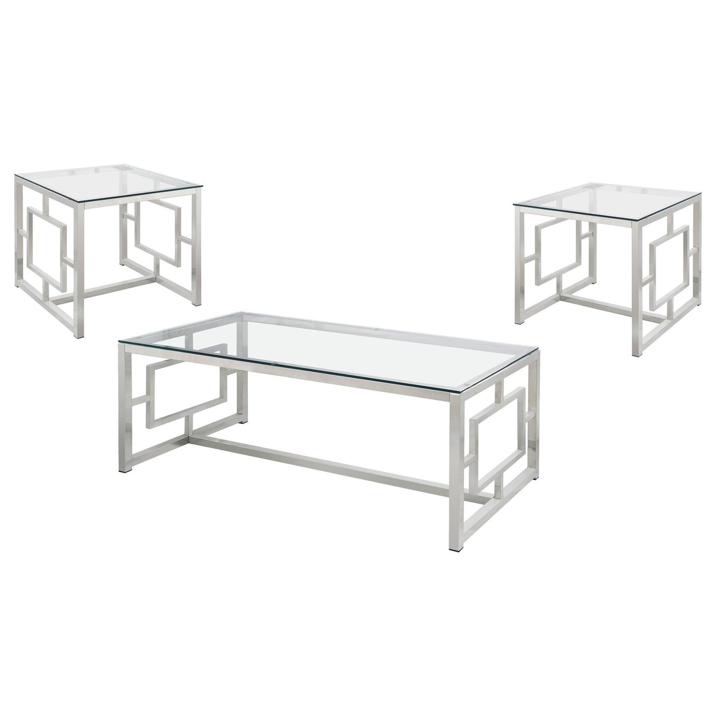 Merced 3 - piece Rectangular Coffee and End Table Set Nickel - Sonoma Home Furniture