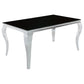 Carone 5-piece 61-inch Rectangular Black Glass Dining Set Grey