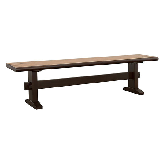 Bexley Trestle Bench Natural Honey and Smokey Black