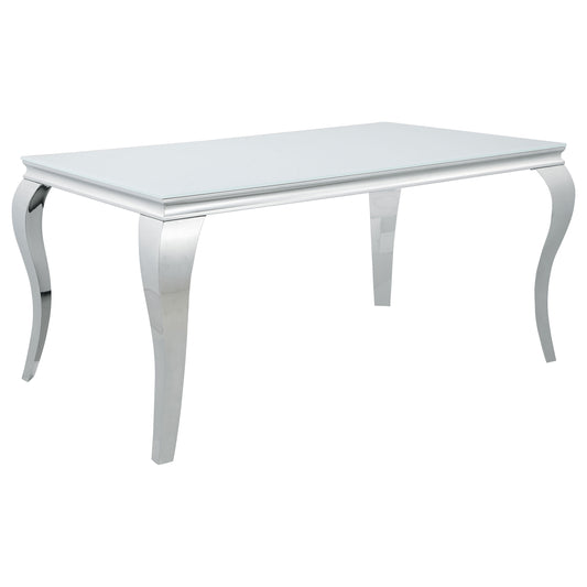Carone 5-piece 61-inch Rectangular White Glass Dining Set Grey