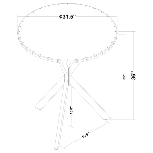 Kenzo Round 32-inch Galvanized Steel Bistro Bar Table Silver