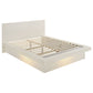 Jessica Wood Eastern King LED Panel Bed Snow White