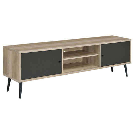 Allie 2-door Engineered Wood 71-inch TV Stand Distressed Pine