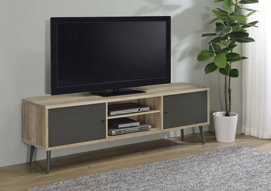Allie 2-door Engineered Wood 71-inch TV Stand Distressed Pine