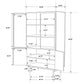 Santiago 4-door Metal Tall Storage Cabinet Matte Black