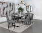 Smith 7-piece Rectangular Ceramic Top Dining Table Set Black