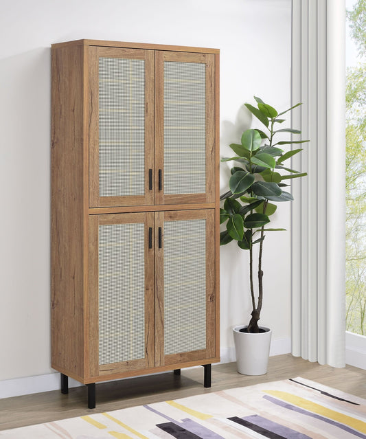 Teller 80 - inch 4 - door Tall Shoe Storage Cabinet Natural Oak - Sonoma Home Furniture
