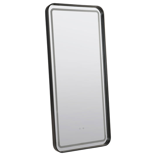 Glendora LED Standing Mirror with Bluetooth Speaker Black - Sonoma Home Furniture
