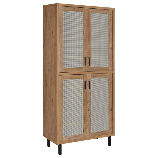 Teller 80 - inch 4 - door Tall Shoe Storage Cabinet Natural Oak - Sonoma Home Furniture