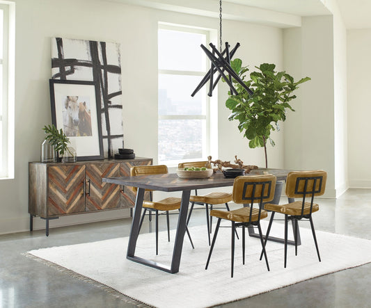 Misty 5 - piece Rectangular Dining Set Sheesham and Camel - Sonoma Home Furniture