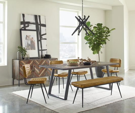 Misty 6 - piece Rectangular Dining Set Sheesham and Camel - Sonoma Home Furniture