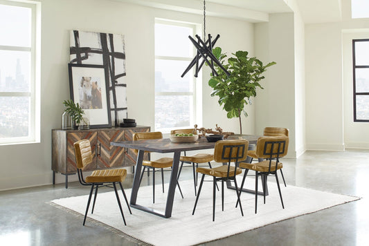 Misty 7 - piece Rectangular Dining Set Sheesham and Camel - Sonoma Home Furniture