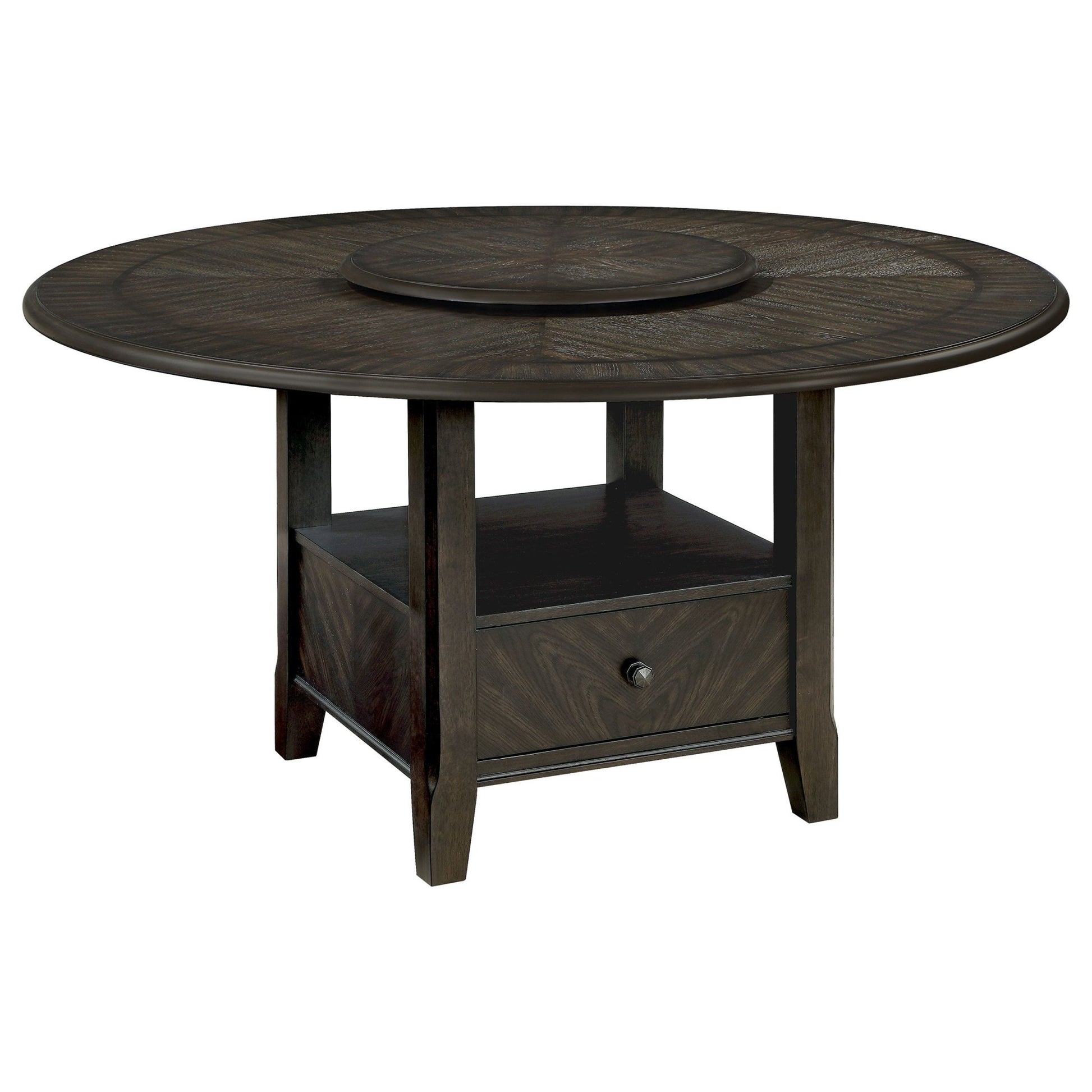 Twyla 5 - piece Round Storage Base Dining Table Set Dark Cocoa - Sonoma Home Furniture