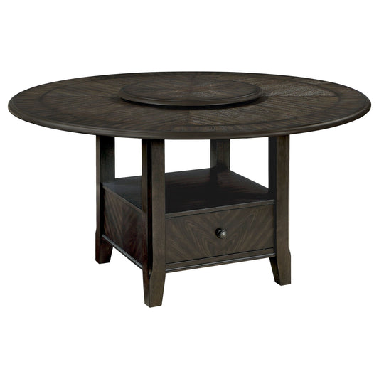 Twyla 5 - piece Round Storage Base Dining Table Set Dark Cocoa - Sonoma Home Furniture