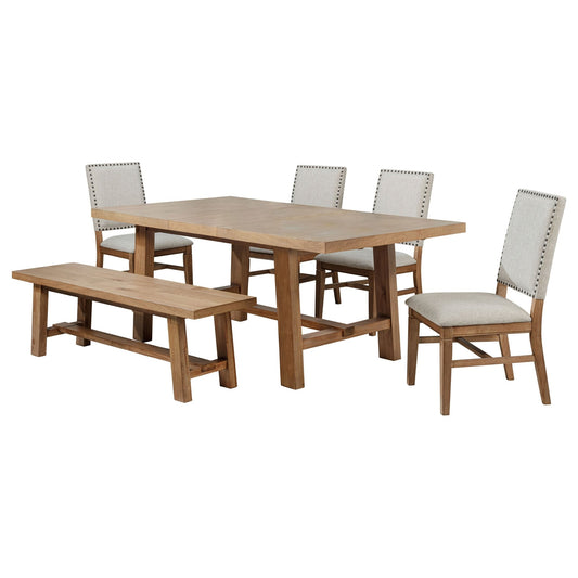 Middleton 6 - piece Extension Leaf Dining Set Brown and Beige - Sonoma Home Furniture