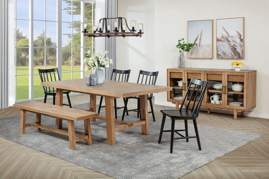 Middleton 6 - piece Extension Leaf Dining Set Brown and Black - Sonoma Home Furniture
