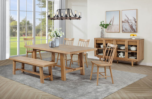 Middleton 6 - piece Extension Leaf Dining Set Natural Brown - Sonoma Home Furniture