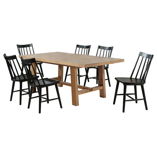 Middleton 7 - piece Extension Leaf Dining Set Brown and Black - Sonoma Home Furniture