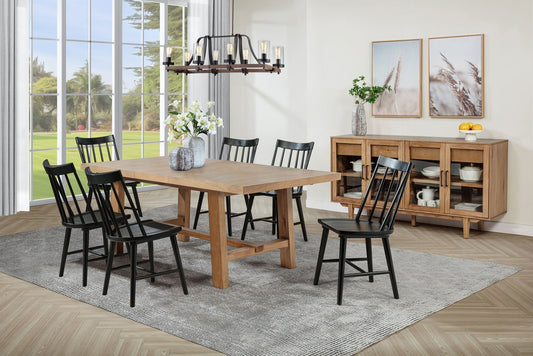 Middleton 7 - piece Extension Leaf Dining Set Brown and Black - Sonoma Home Furniture