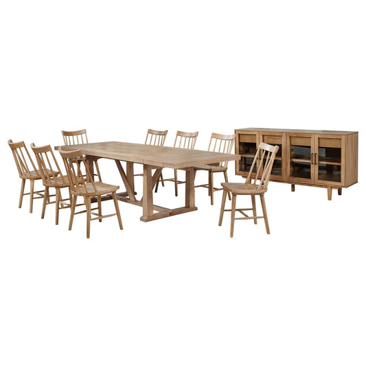 Middleton 10 - piece Extension Leaf Dining Set Brown and Black - Sonoma Home Furniture
