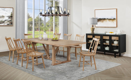 Middleton 9 - piece Extension Leaf Dining Set Natural Brown - Sonoma Home Furniture