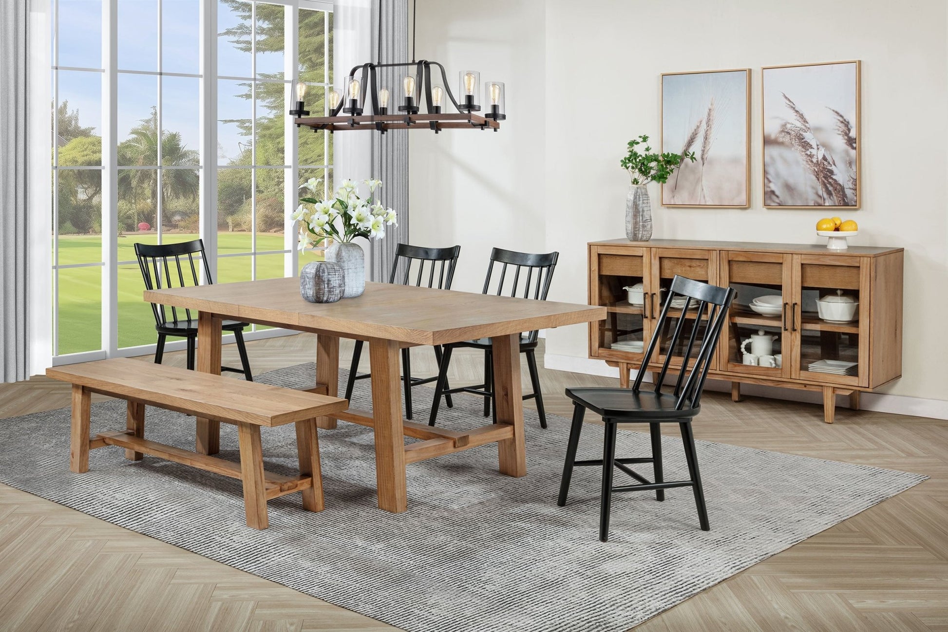 Middleton 60 - inch Wood Backless Dining Bench Natural Brown - Sonoma Home Furniture