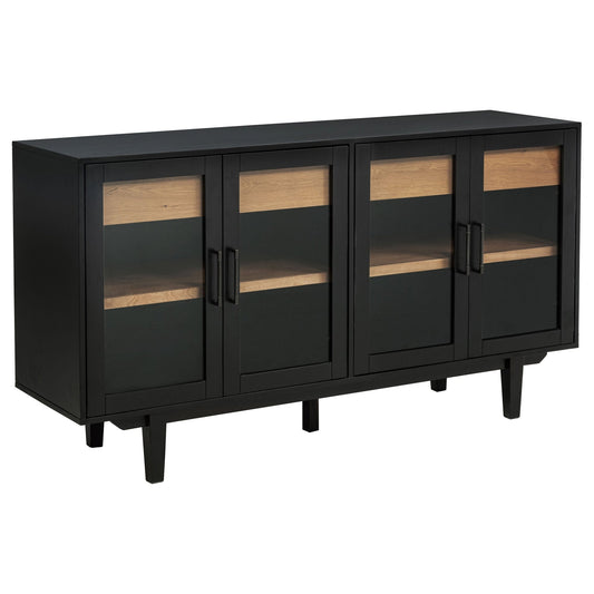 Middleton 4 - door Sideboard Server with Dual Drawers Black - Sonoma Home Furniture
