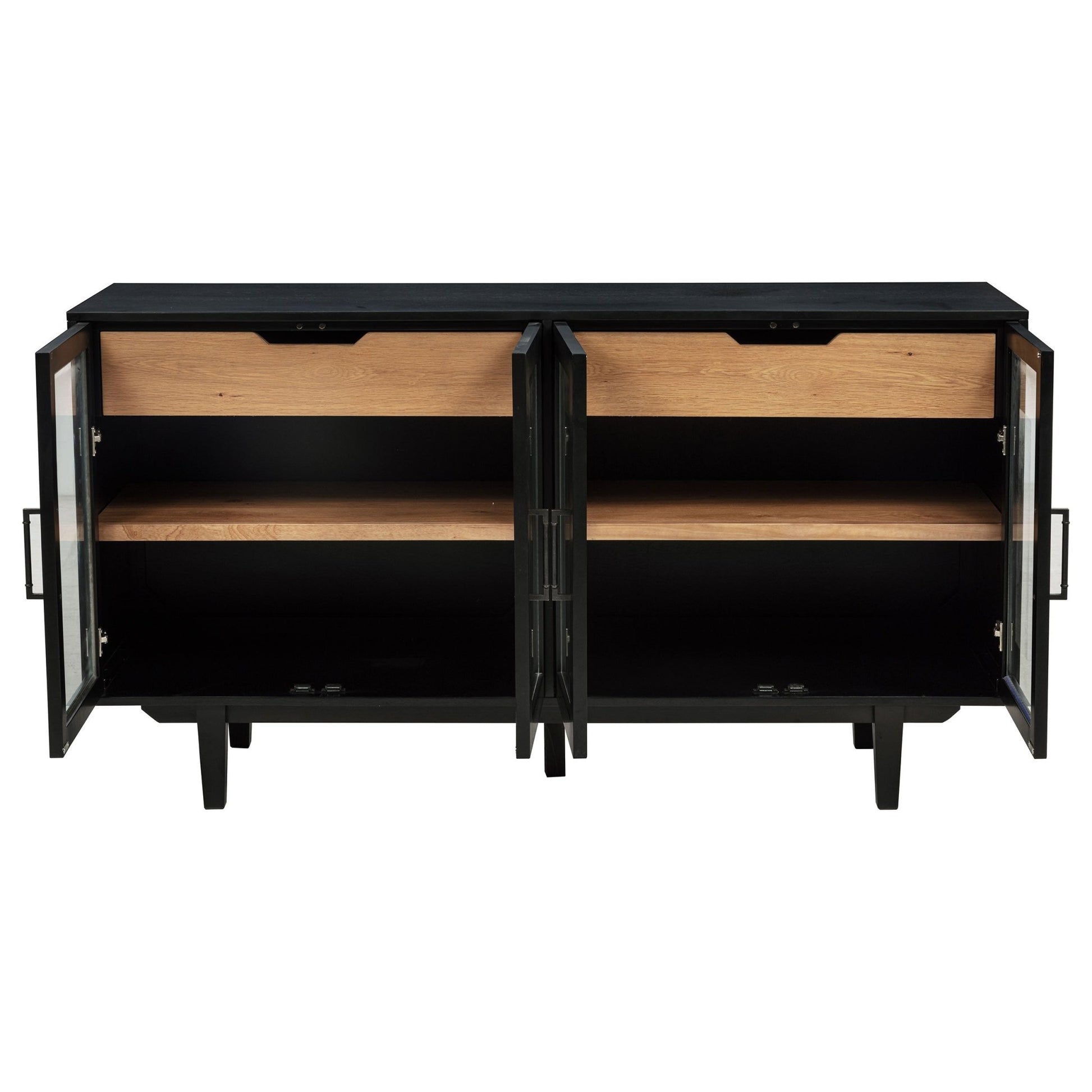 Middleton 4 - door Sideboard Server with Dual Drawers Black - Sonoma Home Furniture