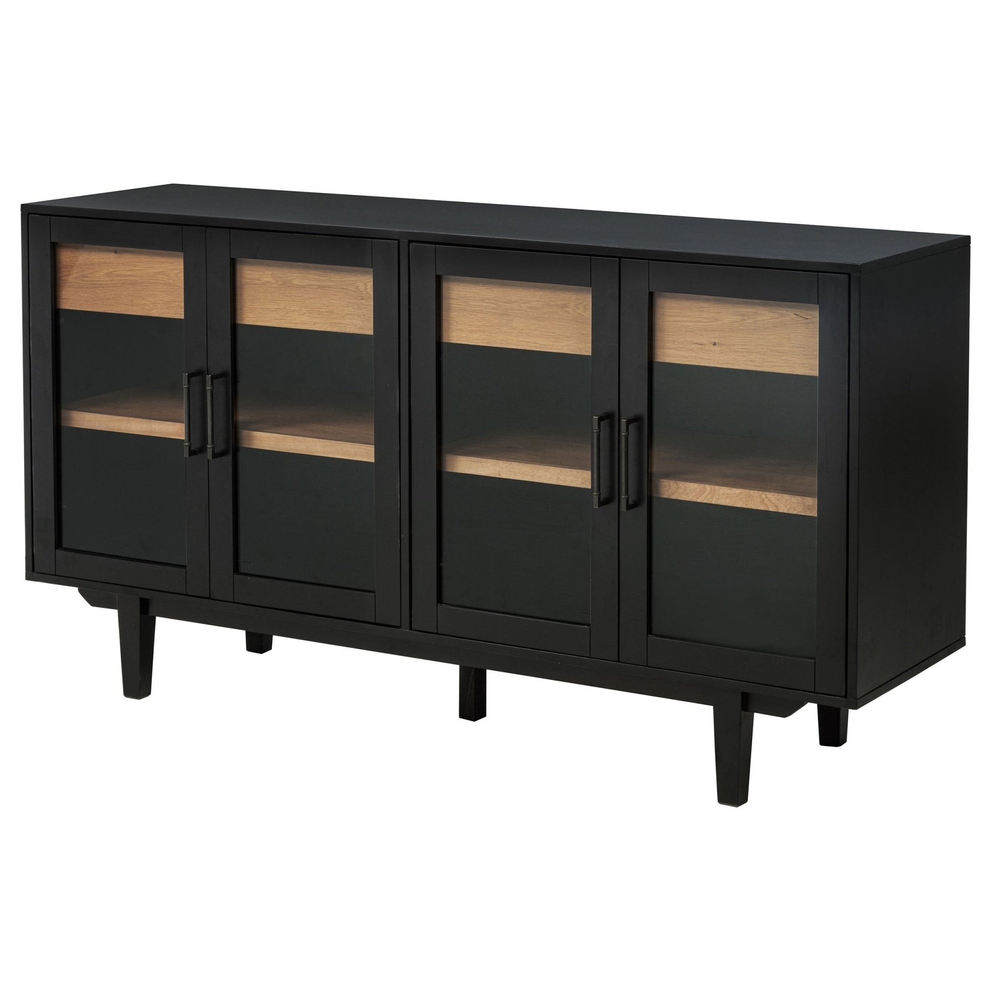 Middleton 4 - door Sideboard Server with Dual Drawers Black - Sonoma Home Furniture