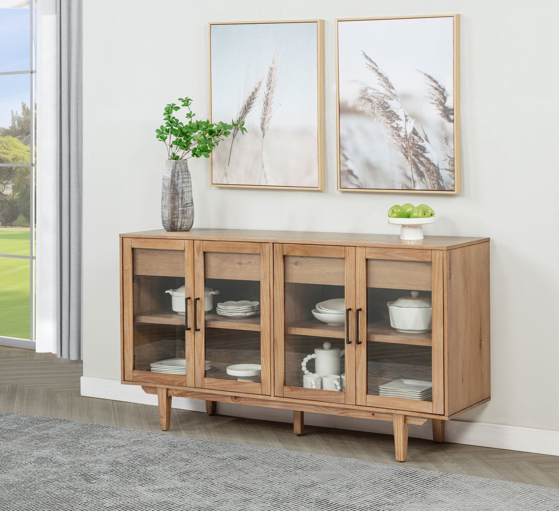 Middleton 4 - door Sideboard Server with Dual Drawers Natural - Sonoma Home Furniture