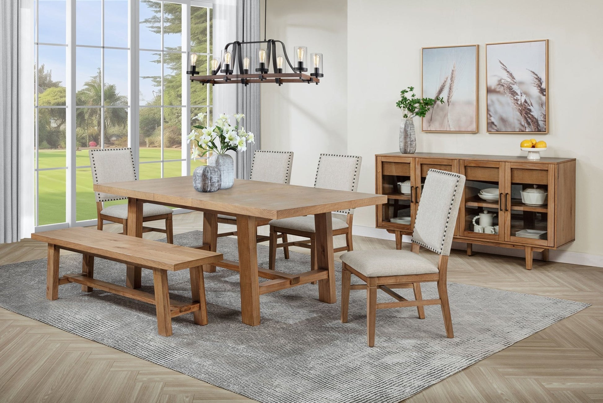 Middleton 4 - door Sideboard Server with Dual Drawers Natural - Sonoma Home Furniture