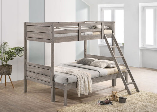 Ryder Wood Twin Over Full Bunk Bed with Mattress Weathered Taupe - Sonoma Home Furniture
