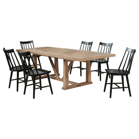 Middleton 7 - piece Extension Leaf Dining Set Brown and Black - Sonoma Home Furniture