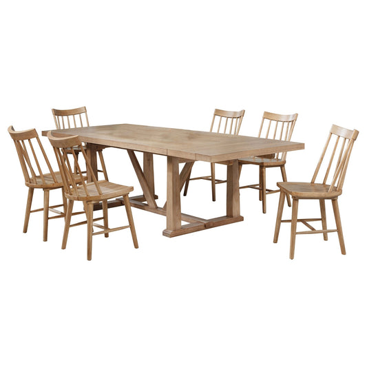 Middleton 7 - piece Extension Leaf Dining Set Natural Brown - Sonoma Home Furniture