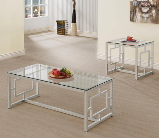 Merced 2 - piece Rectangular Coffee and End Table Set Nickel - Sonoma Home Furniture