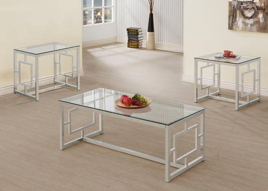 Merced 3 - piece Rectangular Coffee and End Table Set Nickel - Sonoma Home Furniture
