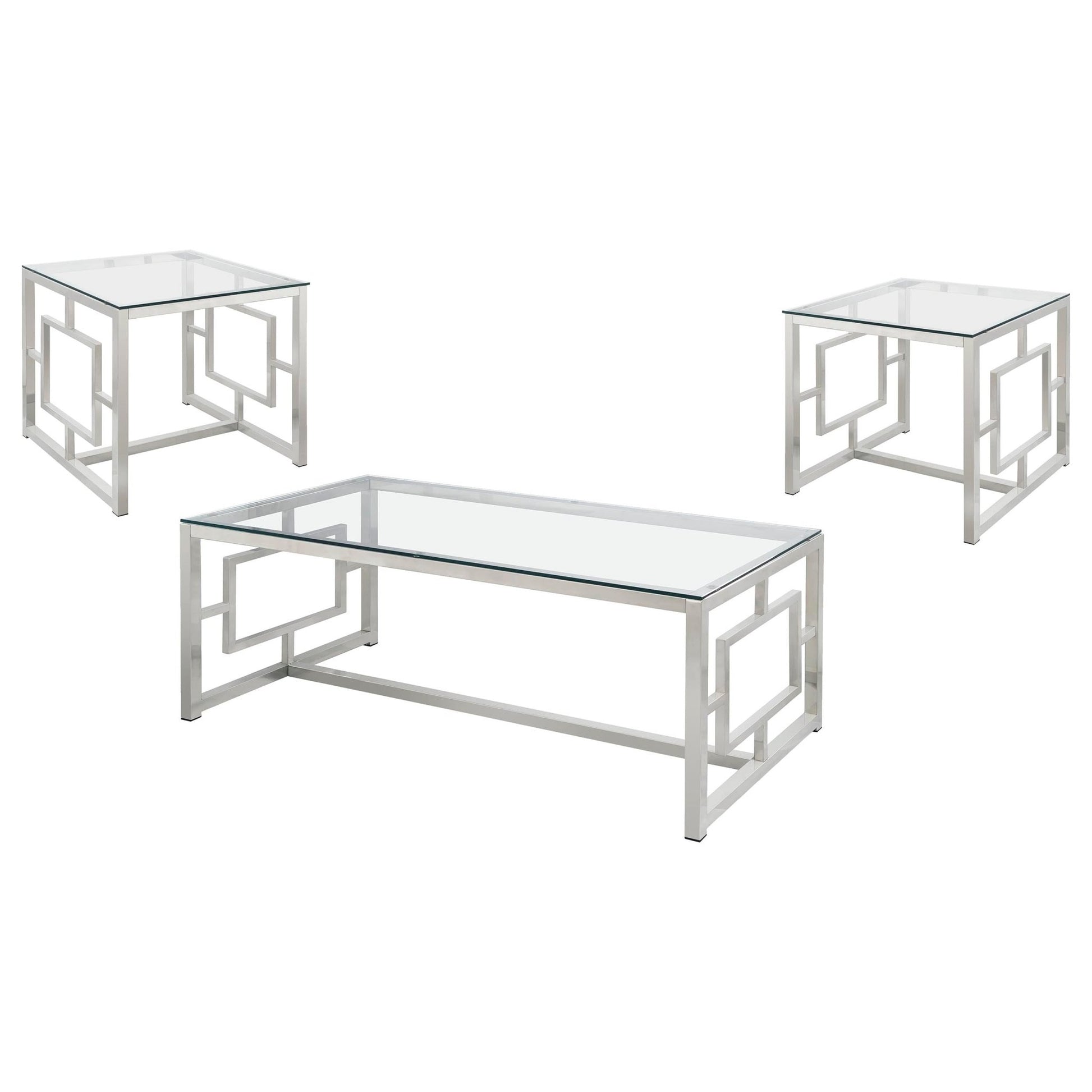 Merced 3 - piece Rectangular Coffee and End Table Set Nickel - Sonoma Home Furniture