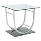 Danville 2 - piece Glass Top Coffee and End Table Set Chrome - Sonoma Home Furniture