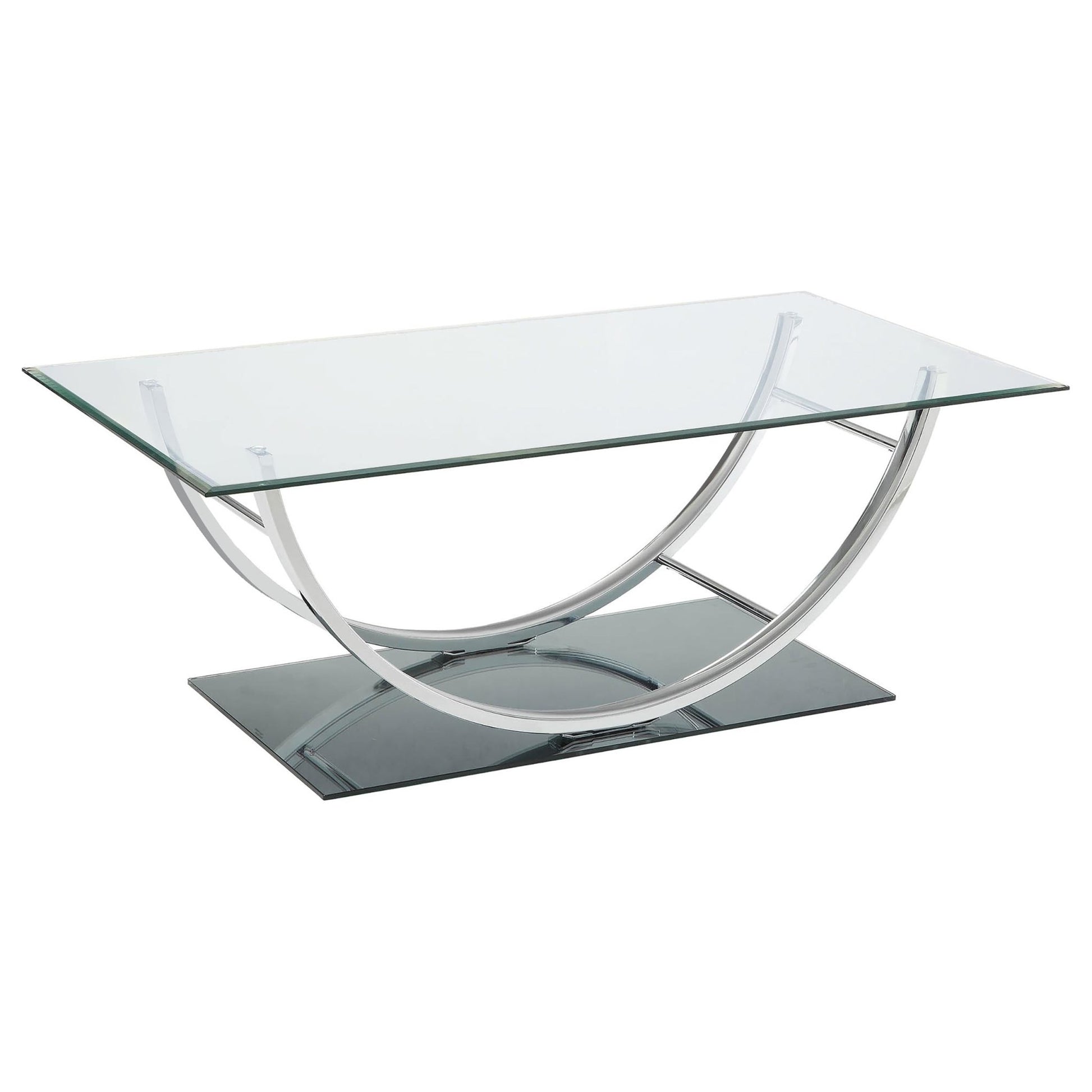 Danville 2 - piece Glass Top Coffee and End Table Set Chrome - Sonoma Home Furniture