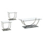 Danville 3 - piece Glass Top Coffee and End Table Set Chrome - Sonoma Home Furniture