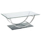 Danville 3 - piece Glass Top Coffee and End Table Set Chrome - Sonoma Home Furniture