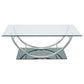 Danville 3 - piece Glass Top Coffee and End Table Set Chrome - Sonoma Home Furniture